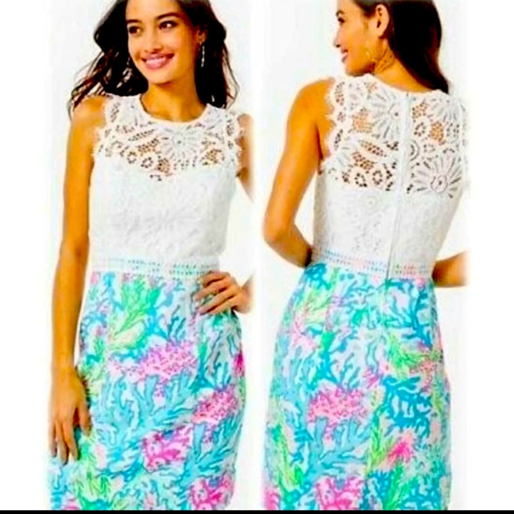 Lilly Pulitzer Sharice Shift Dress Coral Bay